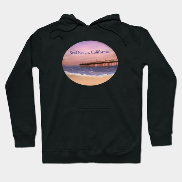 Seal Beach Pier California Hoodie by avadoodle